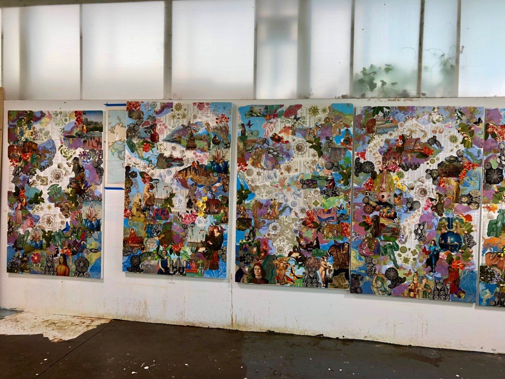 Collaged, not yet painted